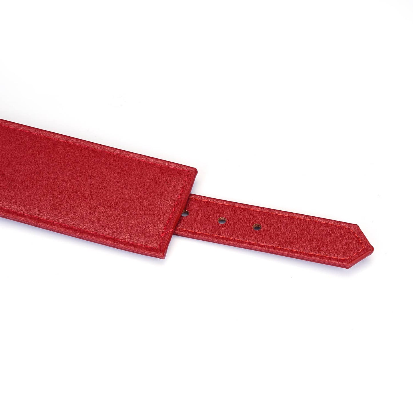 Crimson Desire Red Faux Leather Wrist Cuff – Adjustable BDSM Accessory