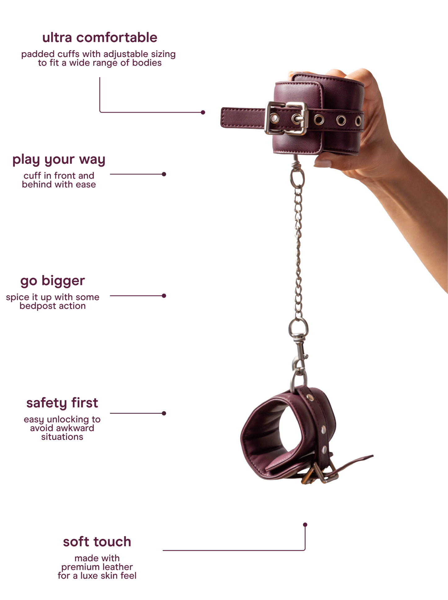 Leather cuffs with chain