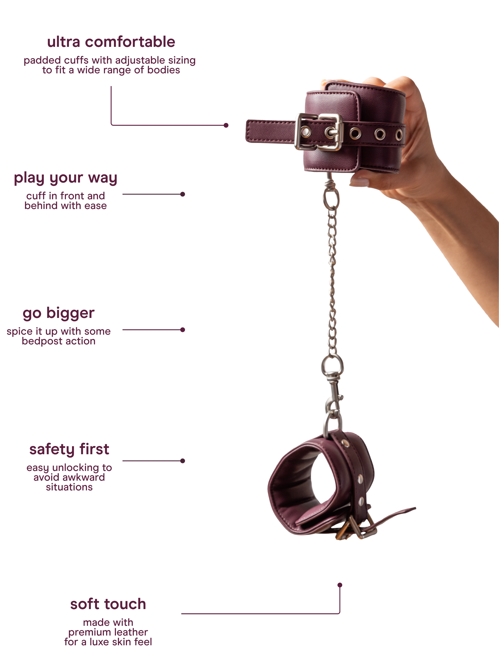 Leather cuffs with chain