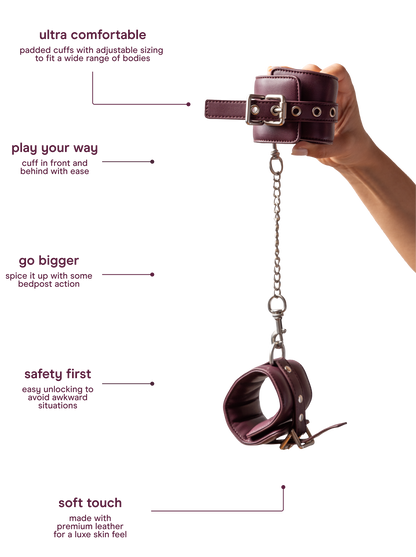 Leather cuffs with chain