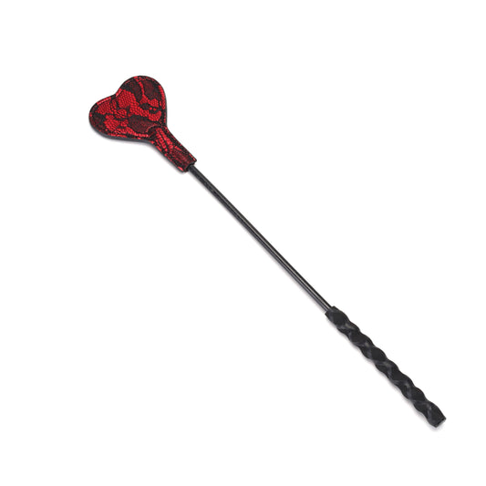 Lace and vegan leather mini crop for versatile impact play