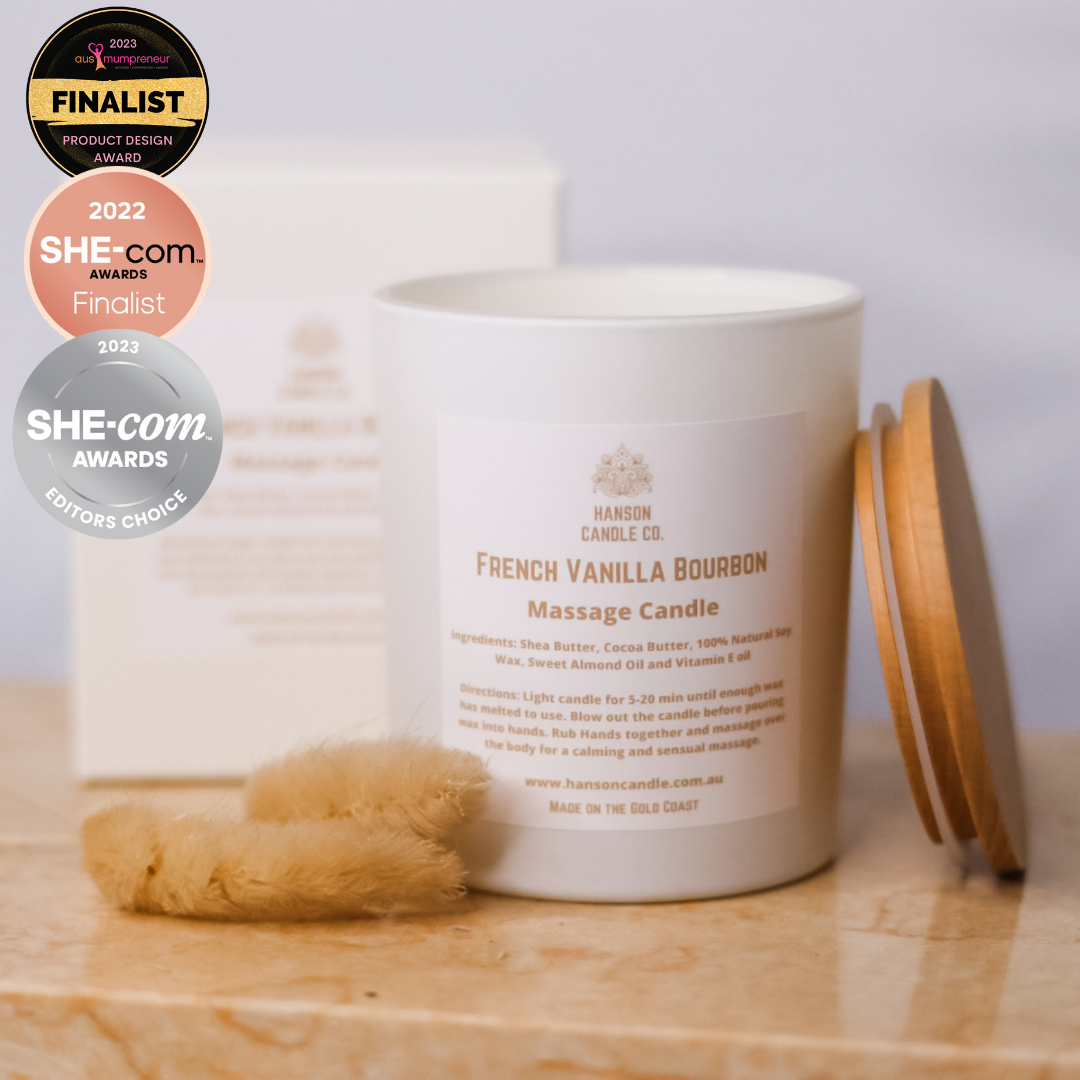 Sensual Massage Candle - White: French Vanilla Bourbon