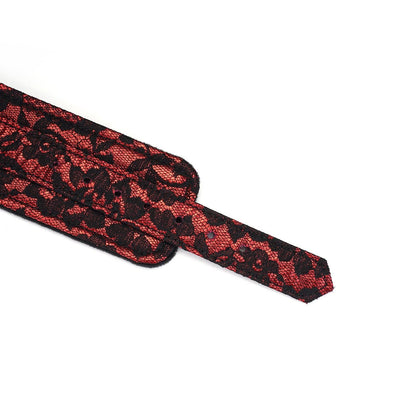 Victorian Garden: Lace and Vegan Leather Handcuffs with Velvet Lining
