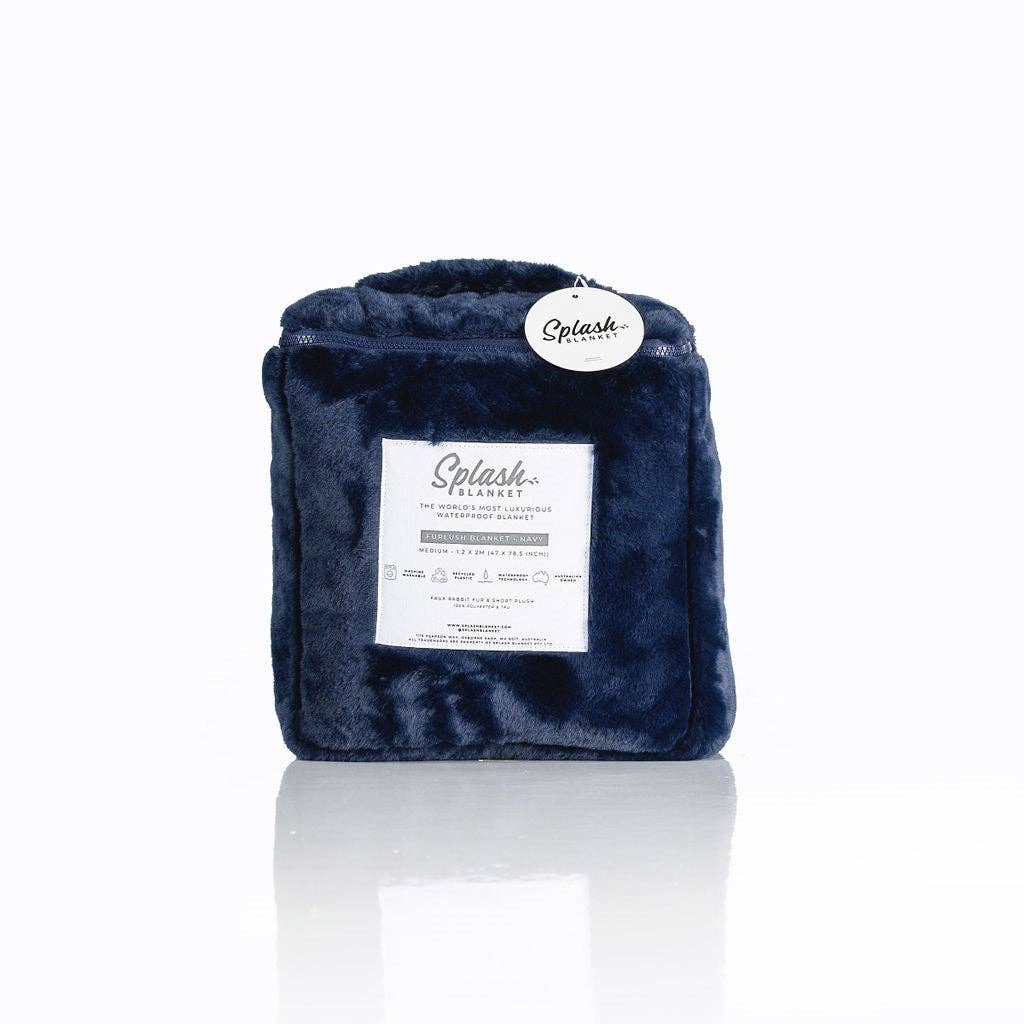 Furlush Waterproof Squirt  Blanket™ - Navy: Medium