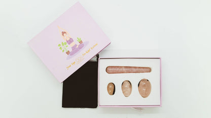 Rose Quartz Yoni Eggs and Wand Set – Pelvic Floor, Sensuality & Self-Care