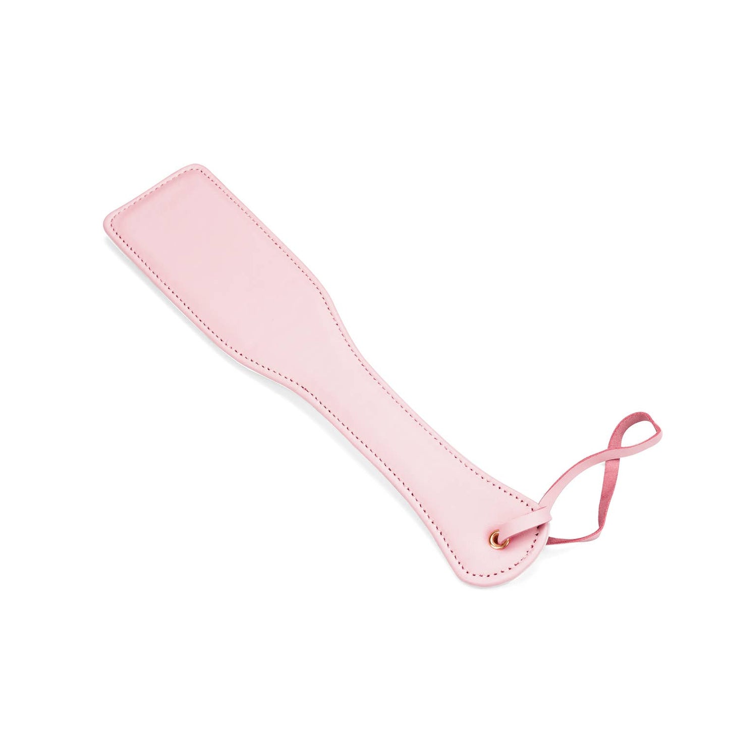 white and pink leather spanking paddle with rose gold hardware