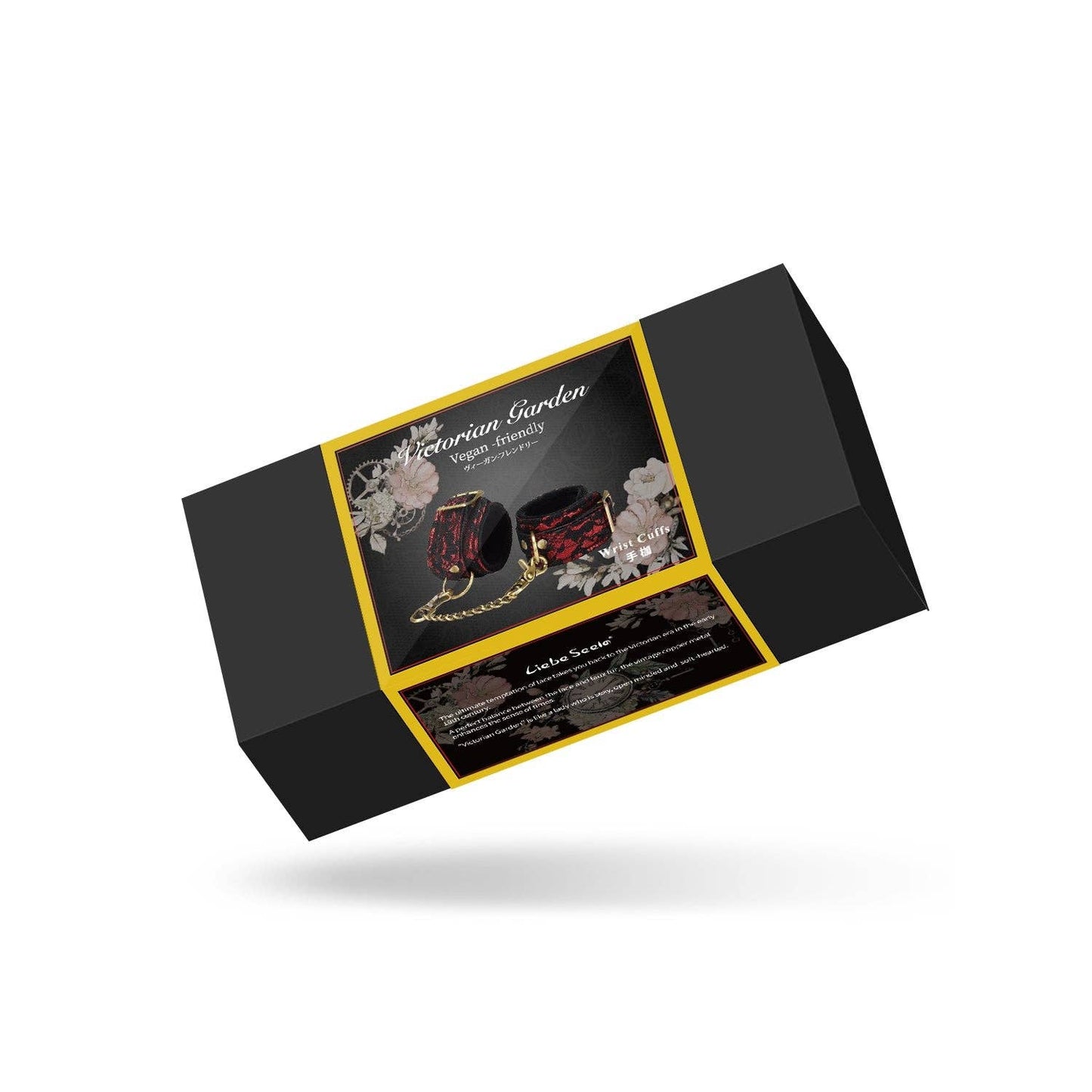 Victorian Garden: Lace and Vegan Leather Handcuffs with Velvet Lining