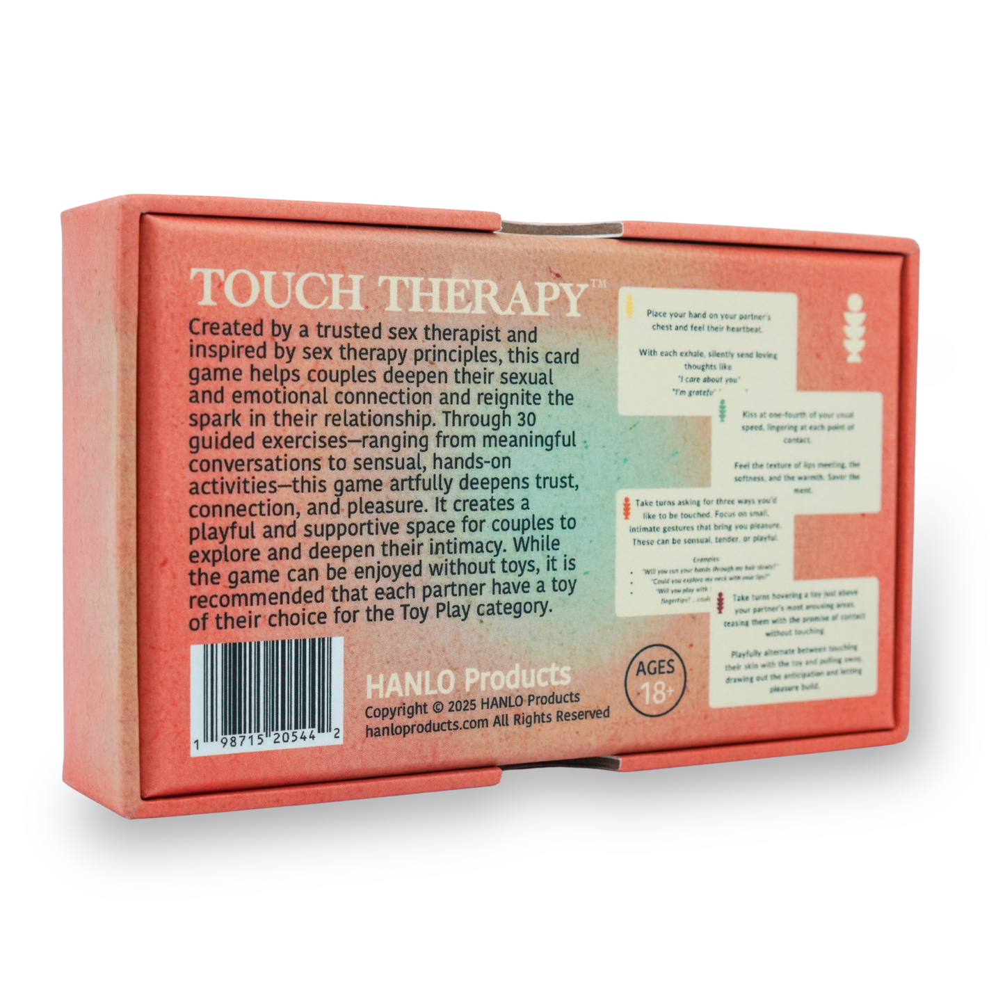 Giftable couples intimacy card game packaging