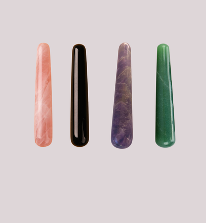 Love Stone Yoni Wand Collection – Aventurine, Rose Quartz, Obsidian & Amethyst Crystal Pleasure Wands