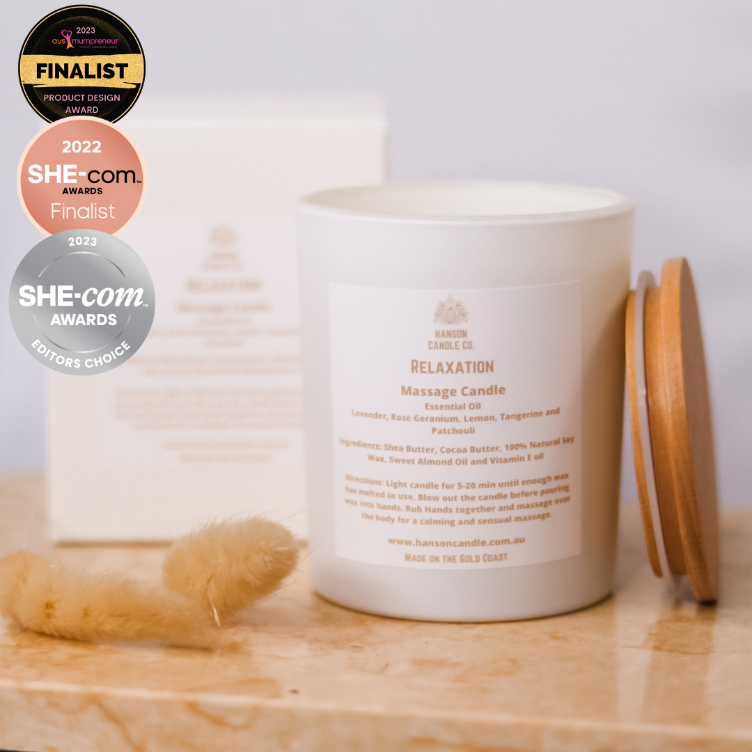 Sensual massage candle designed for stress relief and connection