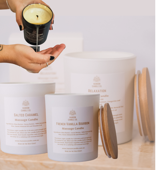 Massage Oil Candle – French Vanilla Bourbon, Salted Caramel & Relaxation